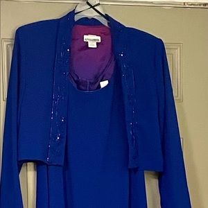 2 Piece Full Length Formal Dress.  Royal Blue.